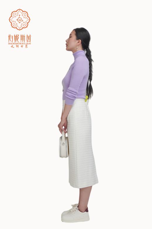 SZ3B55_凝脂色_半裙_春秋_高腰直筒包臀中长款小香风_高级女装_BERNIEELEN 伯妮斯茵 商品图2