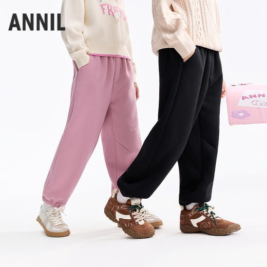 男女童全腰针织夹裤冬季新款安奈儿童装EM546593 商品图0