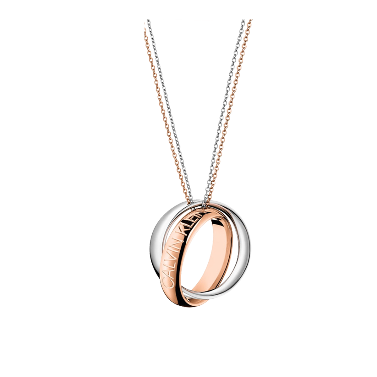 FQKJDFPP200100 卡尔文克雷恩Calvin Klein  ck项链情侣款环环相扣双环缠绕可调节锁骨链l礼物