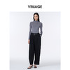 VIMAGE纬漫纪显瘦垂坠感休闲松弛直筒长裤黑色阔腿裤2025秋季新款V2405110 商品缩略图1