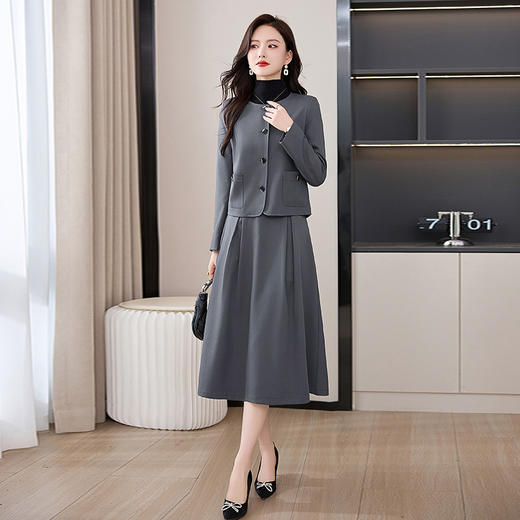 HR MDN8838小香风职业套装裙时尚减龄两件套裙 商品图5