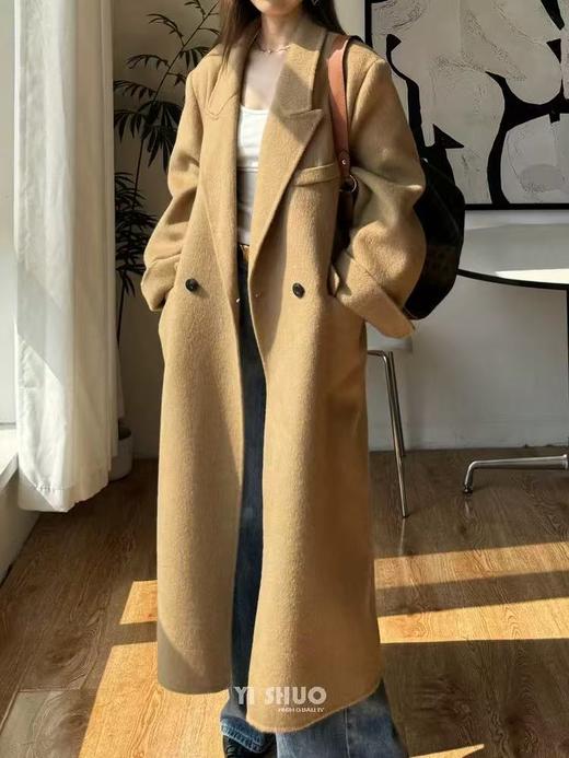 【YW】无忧购韩版宽松廓形百搭正肩双面羊毛大衣8812枪脖领（现货48小时发货） 商品图5