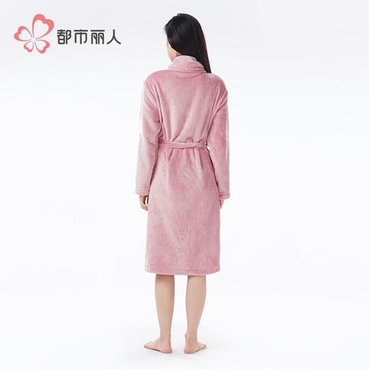 都市丽人睡衣女士双面法兰绒睡衣女士家居服法兰绒单件袍LHH7B2 商品图3