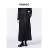 VIMAGE纬漫纪长款休闲百搭气质开叉黑色直筒半身裙2025秋季新款V2406110 商品缩略图2