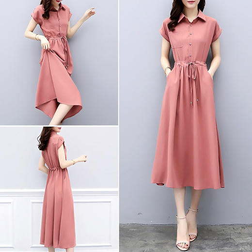 OLrain欧芮儿约会必备粉色连衣裙甜美显瘦仙女风 商品图3