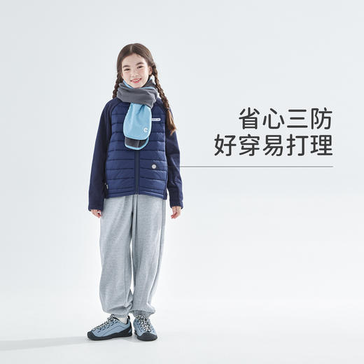 cicochild25年冬季新款亲子中大女童异质拼接棉服抗静电纯色外套 商品图3