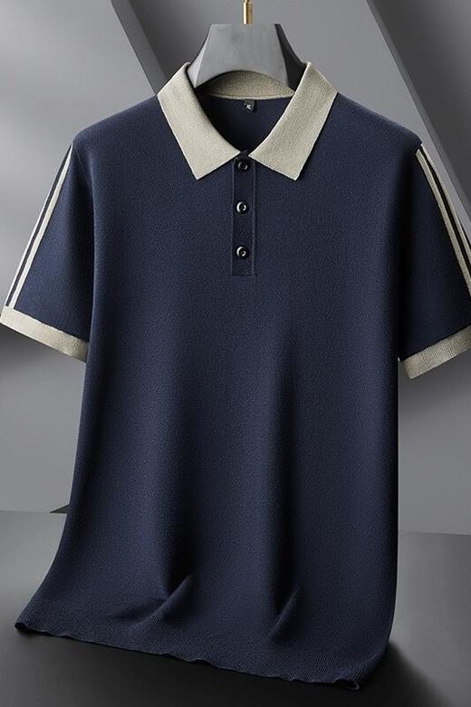 【DPF】大依优型大码男装时尚休闲商务翻领短袖毛衣POLO衫男半袖针织衫 商品图5