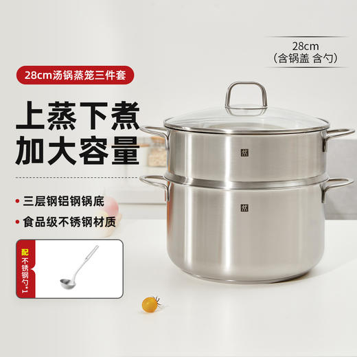1027301-A 双立人ZWILLING 【蒸煮同步】Nova Plus汤锅蒸笼套装煮锅蒸煮锅蒸锅汤锅 商品图0