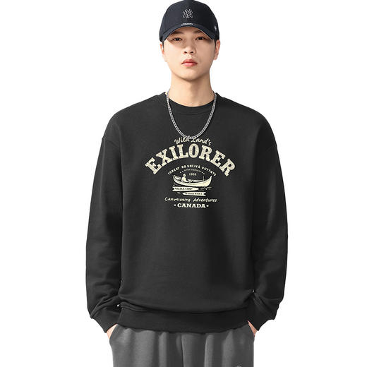 【100%棉】【DQ】大依优型大码男装纯棉重磅卫衣全棉360G重磅圆领卫衣男宽松潮牌印花上衣 商品图4