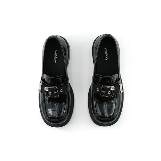 Westory2025年秋季方圆头型乐福鞋开边珠牛皮百搭甜酷深口单鞋S25CM76751 商品图7