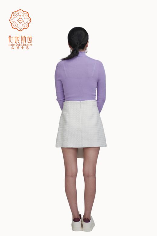 SZ3B53_凝脂色_半裙_秋季_高腰A字短款小香风粗花呢肌理感_高级女装_BERNIEELEN 伯妮斯茵 商品图2