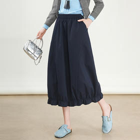 QYM 95836-Y松紧高腰灯笼裙时尚休闲A字裙