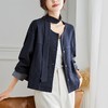 馥迦法式复古圆领格子袖牛仔短外套 商品缩略图1