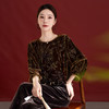 QS源头工厂真丝丝绒秋季新款时尚女装轻奢拼接撞色设计感桑蚕丝小衫 商品缩略图2