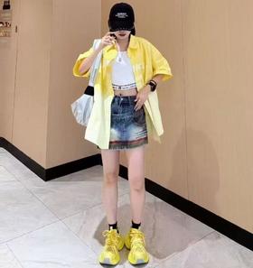 NC渐变印花短袖衬衫50704（黄）秋季 953012400321