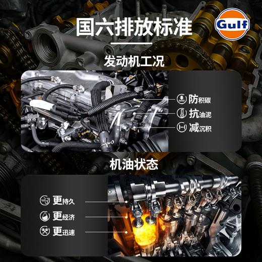 Gulf海湾畅途 5W-30 全合成机油 4L发动机润滑油自在畅行API SP 商品图4