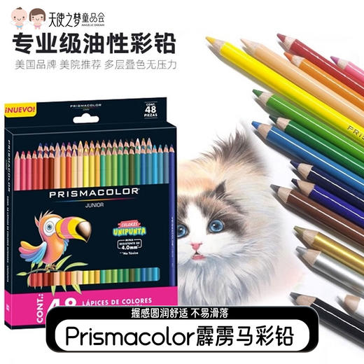 【代发】Prismacolor霹雳马彩铅 初阶油性彩色铅笔 零基础入门48色套装 学生儿童培斯玛美术生专用 商品图0