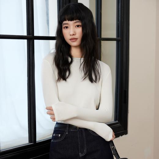 优选丨SPLELED云感天丝羊毛衫 小圆领基础版型，微绒面料，触感软糯保暖不闷，回弹力好；后背美背小心机设计修饰身材曲线，百搭减龄又显瘦 商品图0