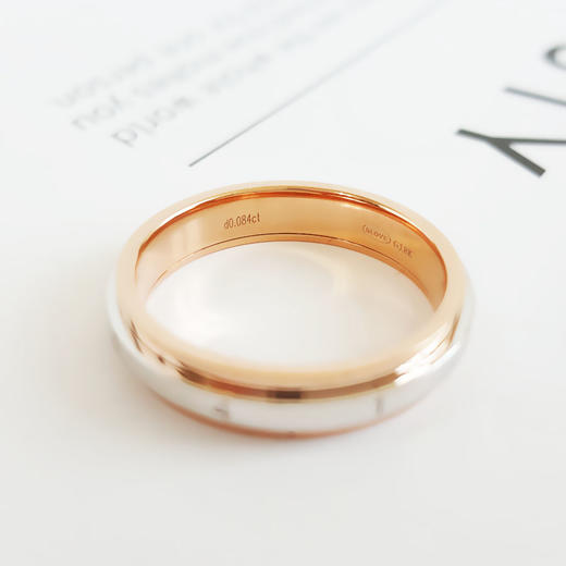 【天然正品】AU750双色金排镶0.084克拉时来运转钻石戒指16号（皆取最大值）女士现售价：4280！240825NJS05 商品图5