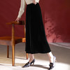 QS2025秋冬新款法式复古黑色高腰真丝丝绒半身裙女显瘦一步裙1233 商品缩略图1