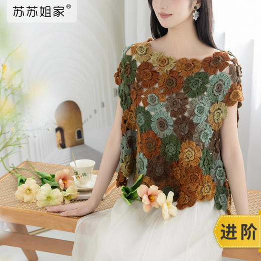 苏苏姐家欣灿育克背心手工diy钩针编织段染羊毛线团材料包 商品图0