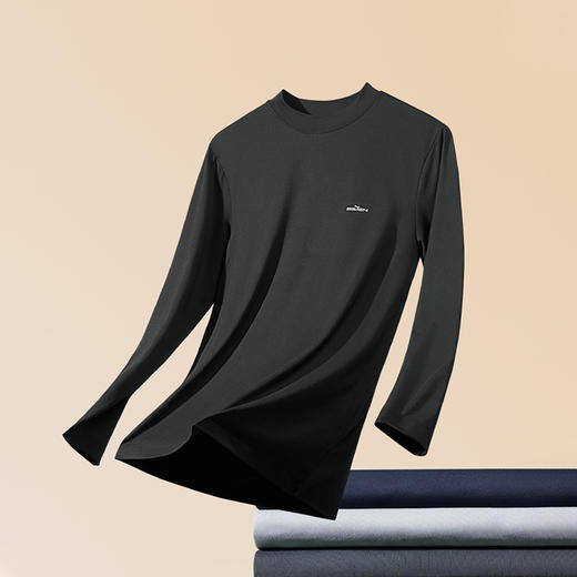 柒牌男装中领长袖保暖上衣抗菌防螨吸湿排汗远红外发热内衣打底衫129F70420 商品图4