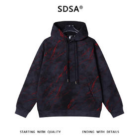 WY1054SDSA男士秋冬新款痞帅男装时尚撞色割破连帽卫衣百搭时尚上衣套头