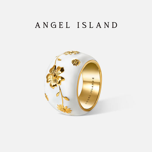 ANGEL ISLAND「花园」彩色/白色滴釉浮雕花卉戒指 商品图1