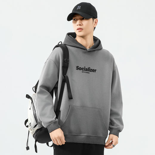 【棉质】【DQ】大依优型大码男装连帽卫衣300斤秋冬新款美式复古印花水洗做旧渐变潮流百搭连帽卫衣宽松休闲上衣 商品图2