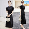 A93350中式盘扣国风旗袍短袖连衣裙女2025夏季新款气质优雅长裙 商品缩略图2