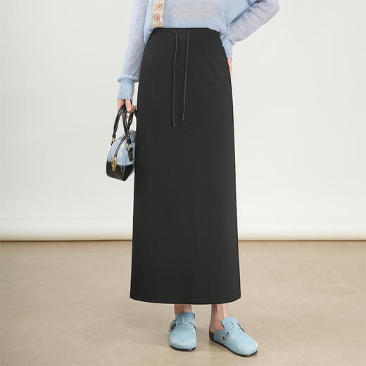 QYM 95851-Y休闲直筒半身裙包臀裙开衩一步裙 商品图0
