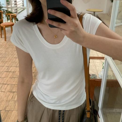 Aimi鹅蛋领小飞袖T恤|天丝+羊毛，软糯舒适，上身显瘦显气质 商品图7
