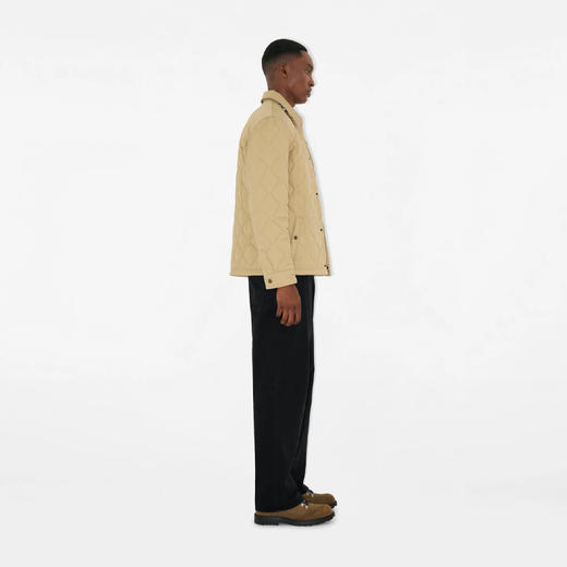 BURBERRY 巴宝莉 男士马术骑士设计标签绗缝华达呢棉服 卡其色 8110180 C2981 商品图2