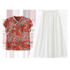 XS99922新中式复古印花套装女2025夏季新款改良旗袍气质阔腿裤两件套 商品缩略图4