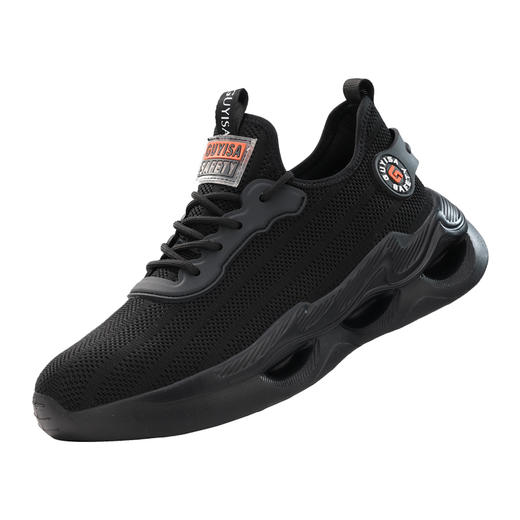 新品四季透气劳保鞋欧标钢头防砸防刺穿实心橡塑底舒适轻底 商品图5