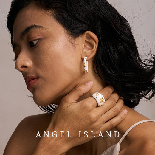 ANGEL ISLAND「花园」彩色/白色滴釉浮雕花卉戒指 商品图9