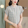 高品质舒适透气上衣女短袖夏薄款气质T恤短款小衫衬衫 商品缩略图1