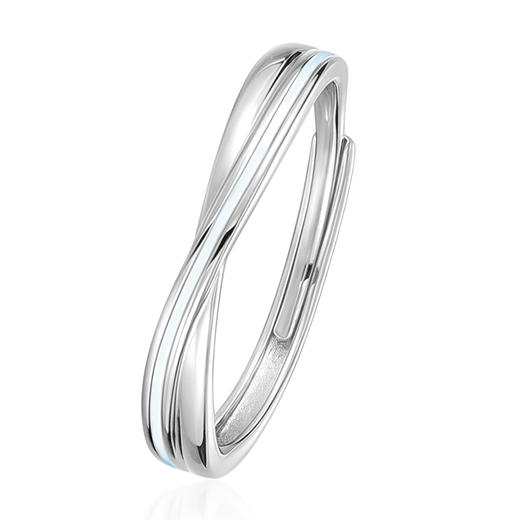 卡蒂罗/KADER  流光交织情侣对戒 天定姻缘新中式国风爱意交织恋爱告白可调节素圈 轻奢高级感钟爱久久 商品图3