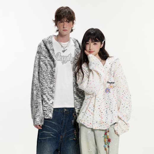 YKYB黄子韬 卫衣开衫设计感彩色斑点连帽宽松甜美男女同款外套秋 商品图0