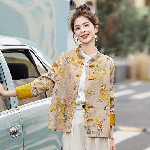 HR MDN8808新中式外套宽松休闲国风唐装上衣 商品图5