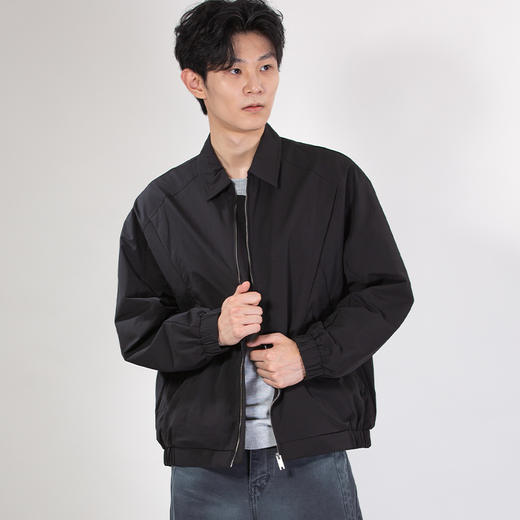 DRONKOO 2025 翻领前几何分割口袋金属扣中厚夹克 商品图2