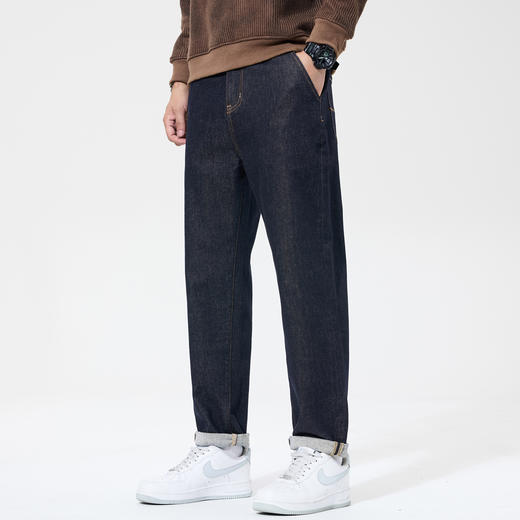 【DQ】大依优型大码男装新款潮流牛仔裤男宽松百搭弹力小直筒长裤 商品图3