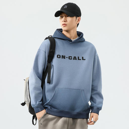 【棉质】【DQ】大依优型大码男士连帽卫衣300斤秋冬新款美式复古印花水洗做旧渐变潮流百搭连帽卫衣宽松休闲上衣 商品图1