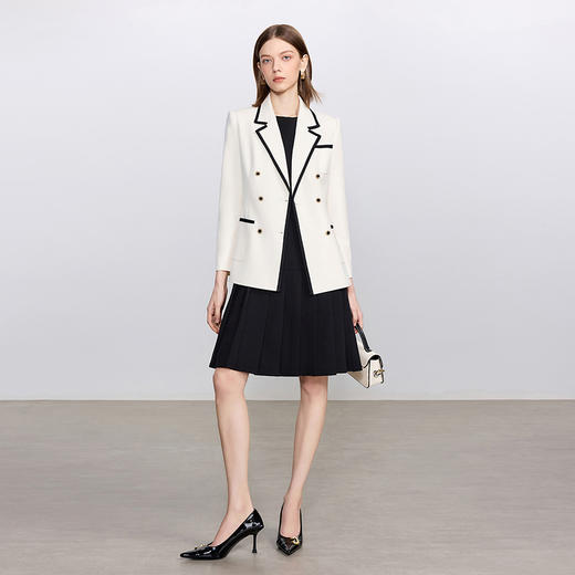 IWY/高级感黑白撞色西服女两件套新款英伦风职业西装套裙C2357+Q1447 商品图2