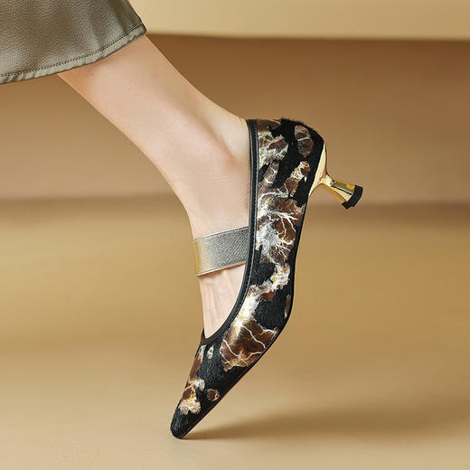 OLD 6879巨好穿国风性感细跟高跟鞋尖头浅口单鞋一字带 商品图1