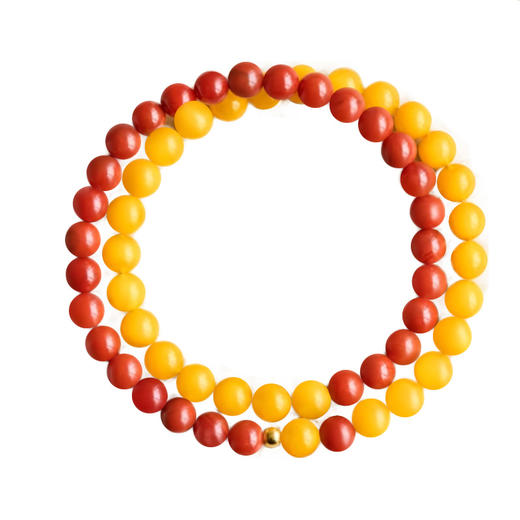 【林栖好物】四时吉庆南红蜜蜡双圈手串6mm 商品图4