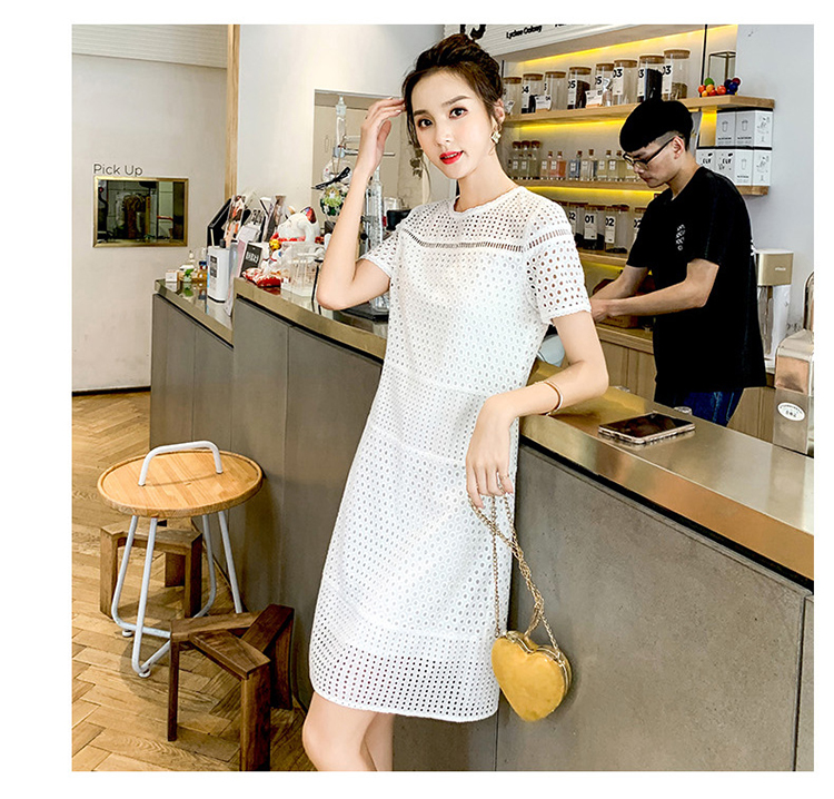 OLrain欧芮儿夏日度假风白色连衣裙轻盈透气仙女裙