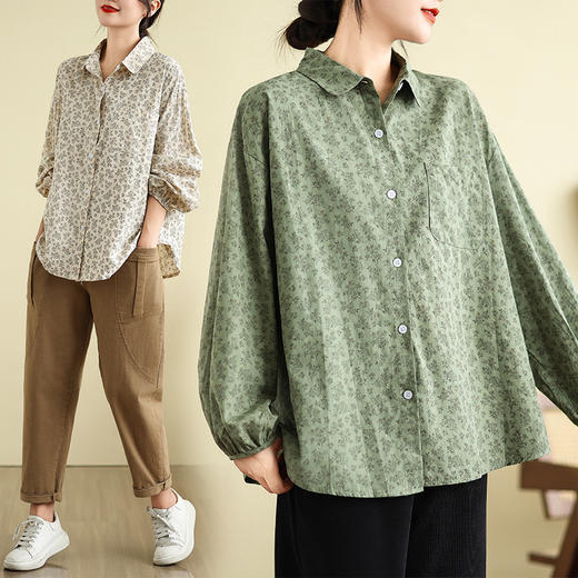 GYH B106-837休闲简约气质显瘦复古碎花衬衫 商品图0