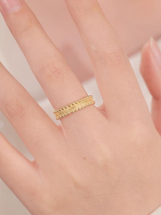 卡蒂罗/KADER 双边滚珠戒指 中古风拉丝珠边国潮轻奢复古高级感时尚开口戒 日常出行必备吸睛百搭 商品图4