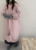 【YW】无忧购新中式圆领盘扣灯笼袖双面羊毛中长款大衣8011 商品缩略图1